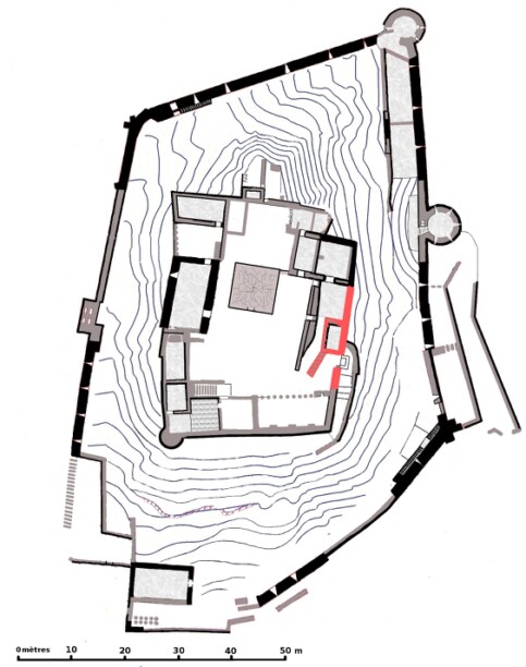 Plan château de Termes travaux bénévoles REMPART Plan des travaux 2014 projetés